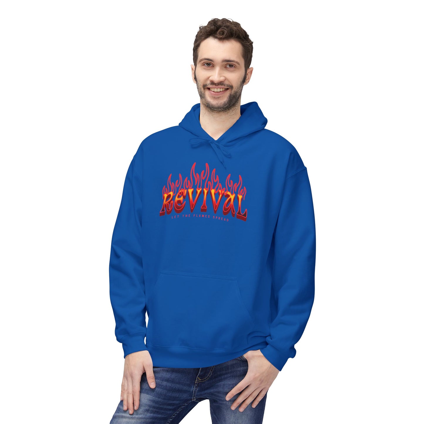 Revival Flame Fleece Hoodie - Unisex Outdoor Hoodie for Passionate Living