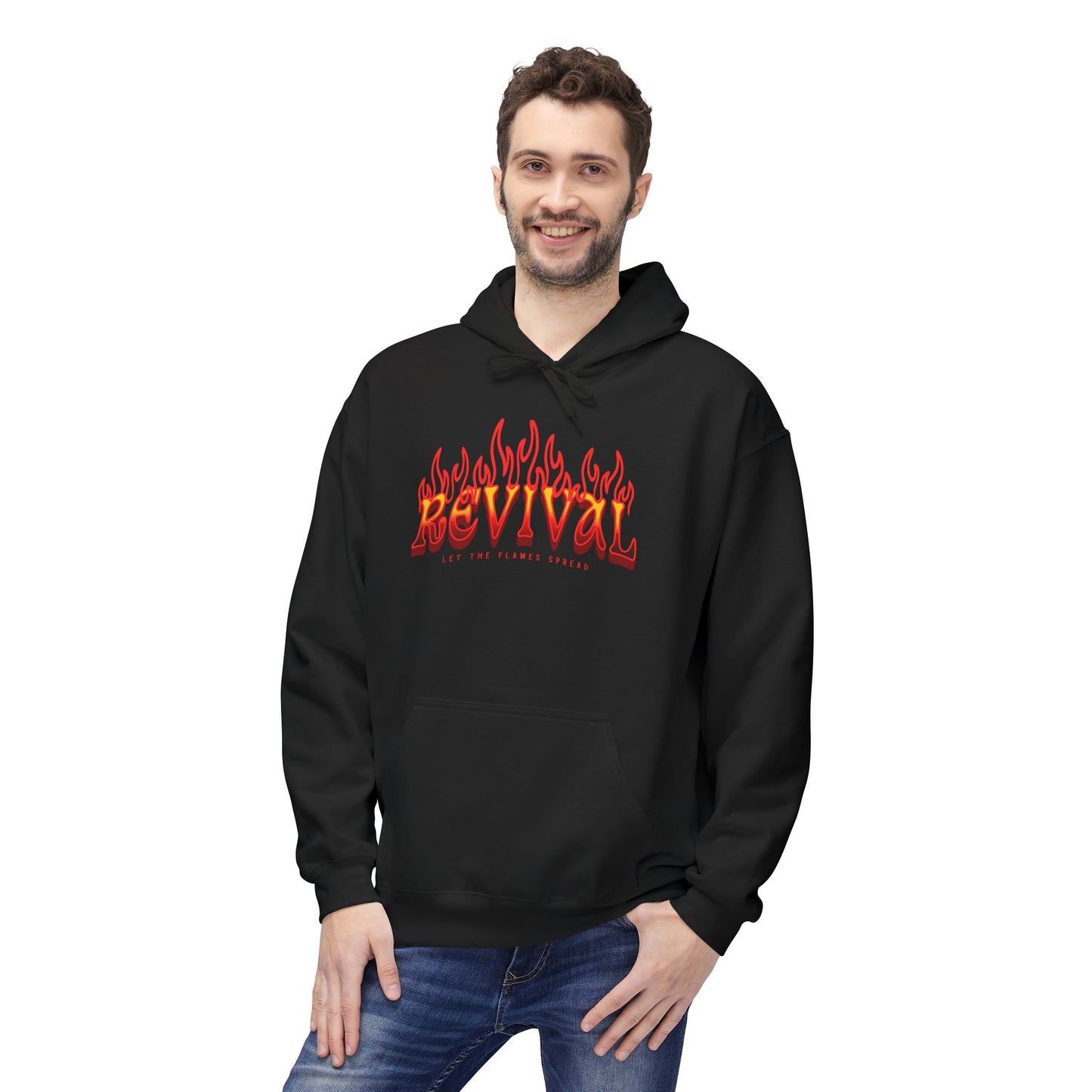 Revival Flame Fleece Hoodie - Unisex Outdoor Hoodie for Passionate Living