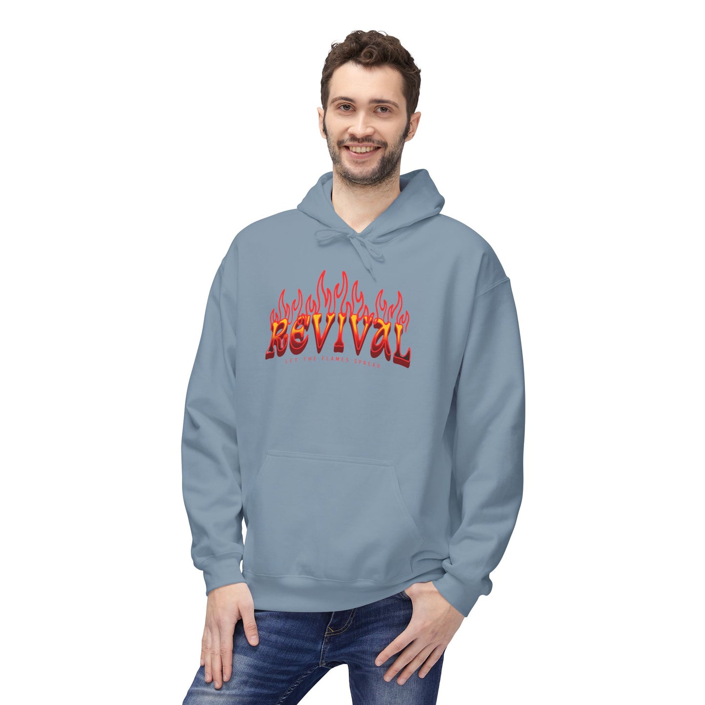 Revival Flame Fleece Hoodie - Unisex Outdoor Hoodie for Passionate Living