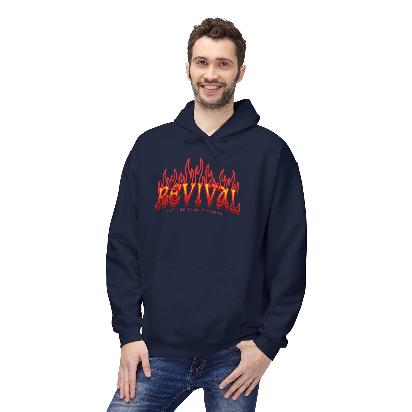 Revival Flame Fleece Hoodie - Unisex Outdoor Hoodie for Passionate Living