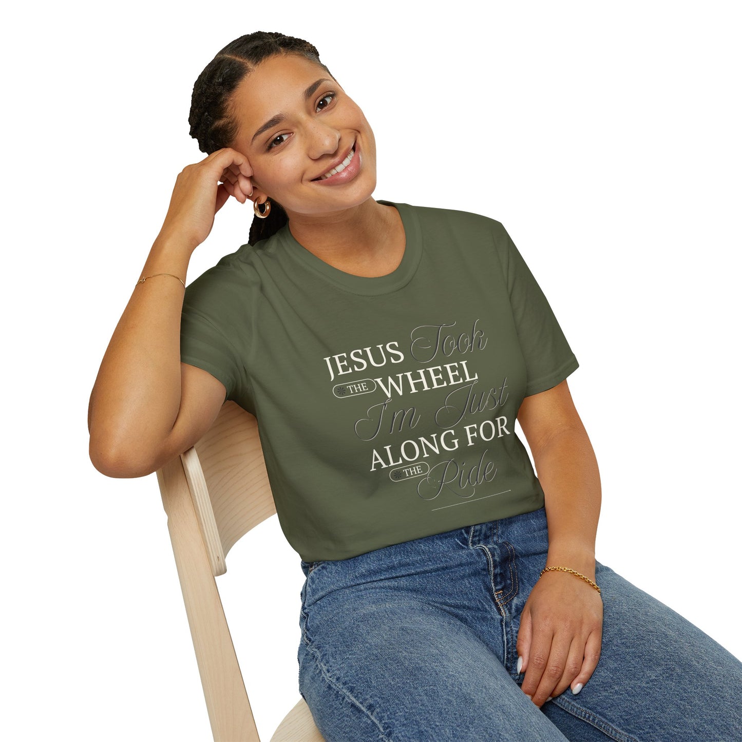 Jesus Took the Wheel Design - Christian Unisex Tee