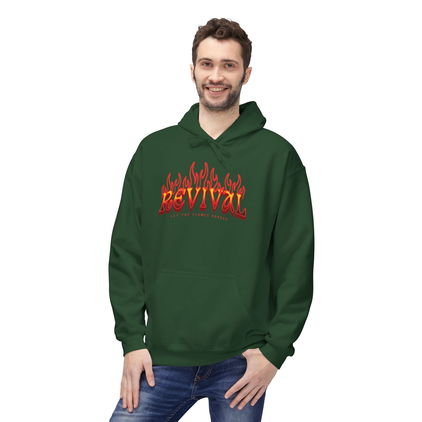 Revival Flame Fleece Hoodie - Unisex Outdoor Hoodie for Passionate Living