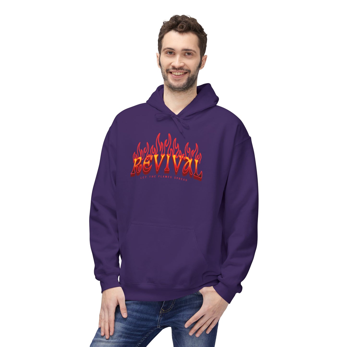 Revival Flame Fleece Hoodie - Unisex Outdoor Hoodie for Passionate Living