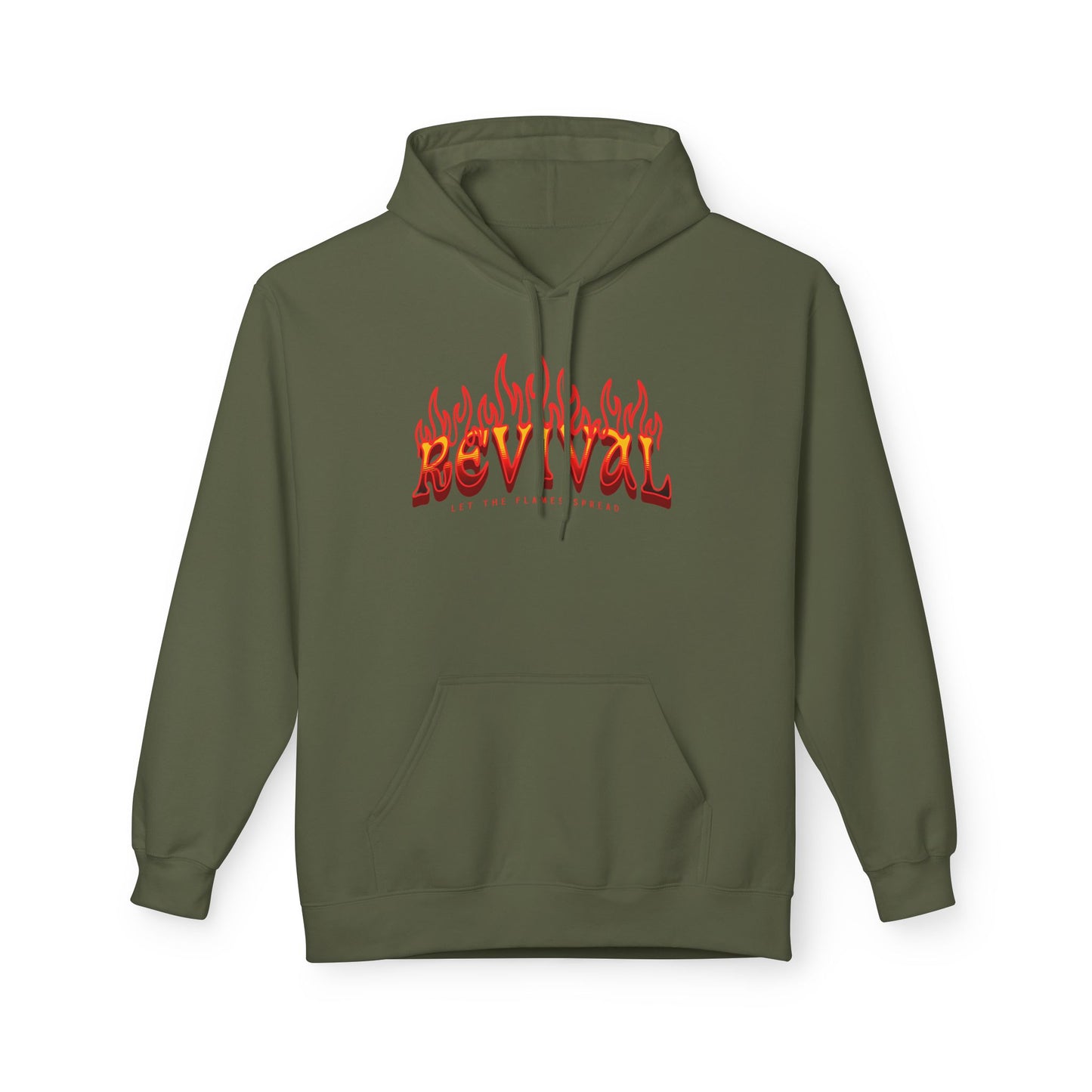 Revival Flame Fleece Hoodie - Unisex Outdoor Hoodie for Passionate Living