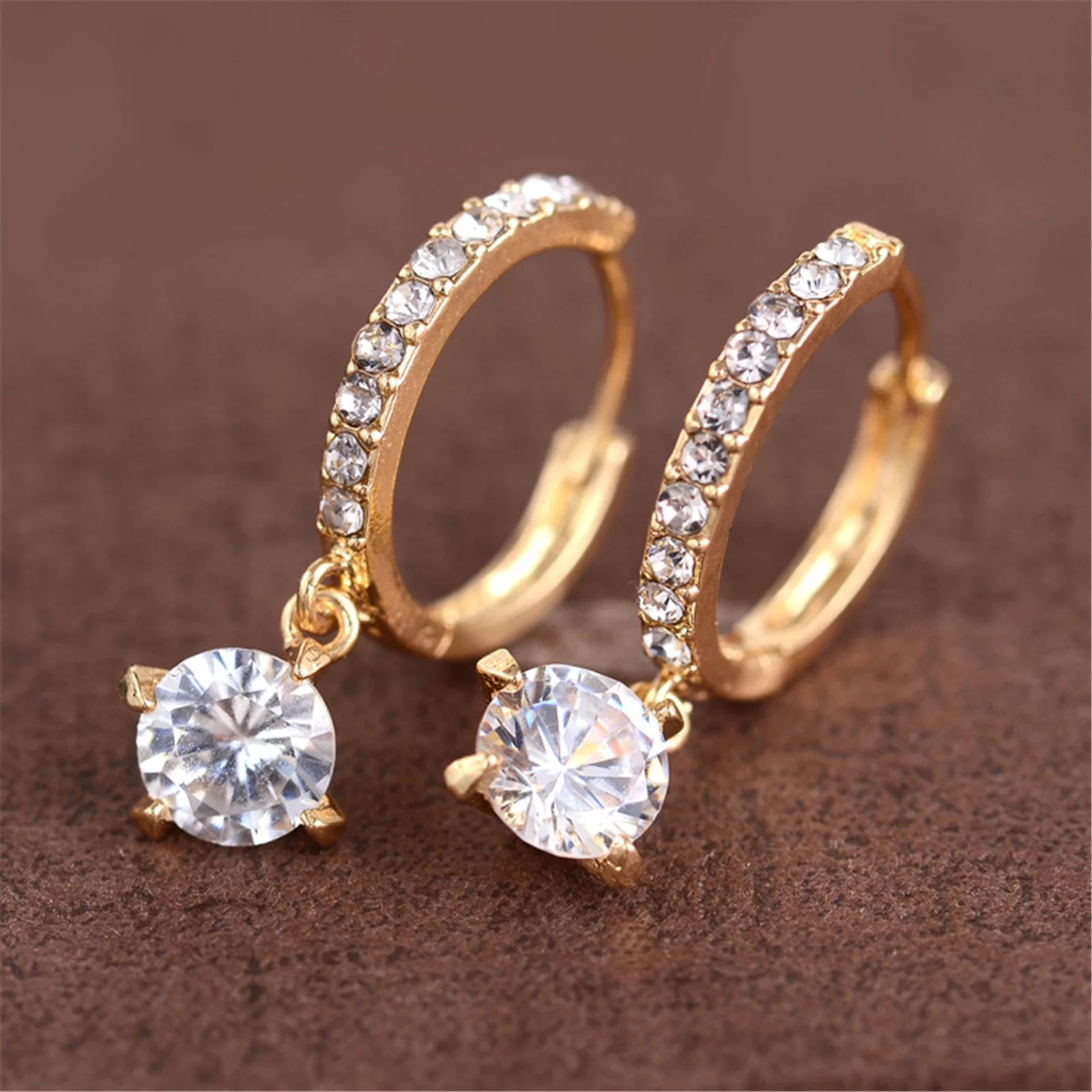 Korean Version Jewelry Valentine'S Day Gift Luxury Full Diamond Earrings Korean Style Jewelry Valentine'S Day Gift Fashion Luxury Full Diamond Earrings