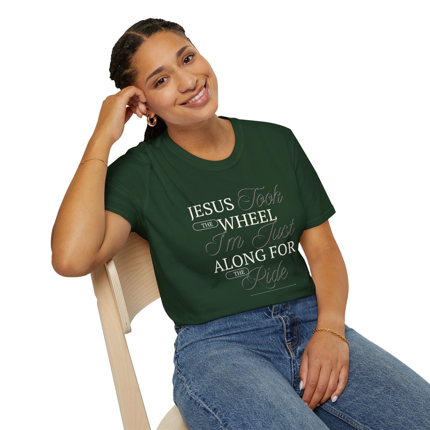 Jesus Took the Wheel Design - Christian Unisex Tee